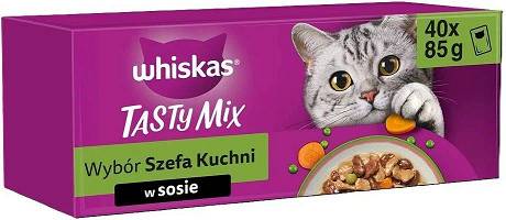Whiskas CAT Tasty Mix Wybór Szefa Kuchni Karma w sosie 40x85g