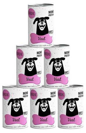 Paka Zwierzaka PEPE Mono Protein Veal Mokra Karma z cielęciną dla psa 6x400g PAKIET