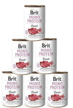 Brit Mono Protein DOG Adult Lamb Karma mokra z jagnięciną op. 6x400g PAKIET