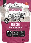 Wiejska Zagroda Mokra Karma Hipoalergiczna Fileciki z dzikem i indykiem dla psa 280g