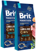 Brit Premium by Nature DOG Adult Sensitive Lamb&Rice Karma sucha z jagnięciną op. 2x15kg DWU-PAK