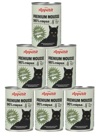 Comfy Appetit Premium Mousse Mokra Karma z królikiem dla kota 6x400g PAKIET