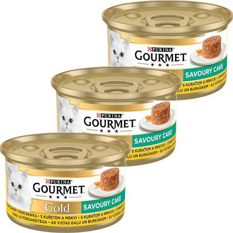 Gourmet CAT Gold Savoury Cake Karma mokra z kurczakiem i marchewką op. 12x85g PAKIET