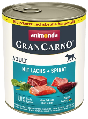 Animonda GranCarno DOG Adult Karma mokra z łososiem i szpinakiem op. 800g