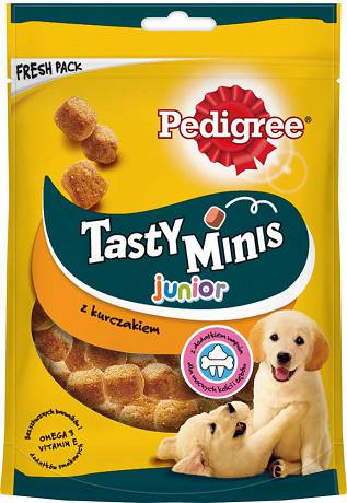 Pedigree Tasty Minis JUNIOR Przysmak z kurczakiem dla szczeniaka op. 125g