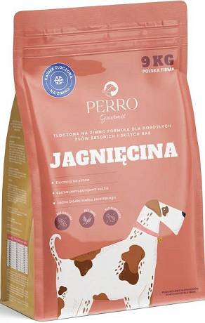 Perro Gourmet Adult Medium Sucha Karma tłoczona na zimno z jagnięciną dla psa 9kg [Data ważności 12.2026]