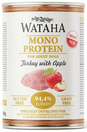 Wataha Mono Adult Turkey&Apple Mokra Karma z indykiem i jabłkiem dla psa 400g