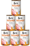 Brit Pate&Meat DOG Adult Turkey Karma mokra z indykiem op. 6x400g PAKIET