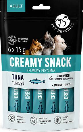 Pet Republic Adult Creamy Snack Tuna Przysmaki z tuńczykiem dla kota 6x15g