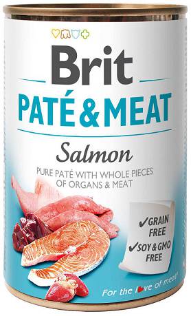 Brit Pate&Meat DOG Adult Salmon Karma mokra z łososiem op. 800g