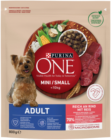 Purina One DOG Adult Mini/Small Karma sucha z wołowiną 800g