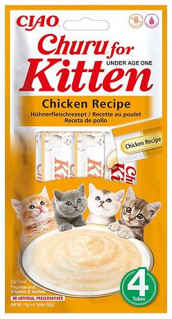 Inaba Ciao Churu Kitten Chicken Recipe Przysmak z kurczakiem dla kociąt op. 4x14g