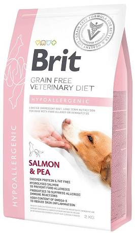 Brit Veterinary Diet DOG Hypoallergenic Salmon&Pea Karma sucha z łososiem i groszkiem op. 2kg