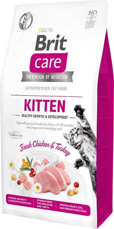 Brit Care CAT Grain-Free Kitten Karma sucha z kurczakiem i indykiem op. 7kg