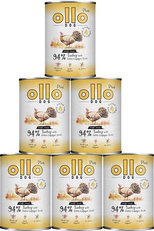 Ollo Plus Turkey with Collagen Dog Adult Mokra Karma z indykiem i kolagenem dla psa 12x400g PAKIET