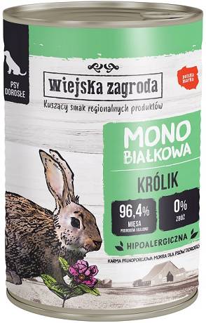 Wiejska Zagroda DOG Monobiałkowa Karma mokra z królikiem op. 400g