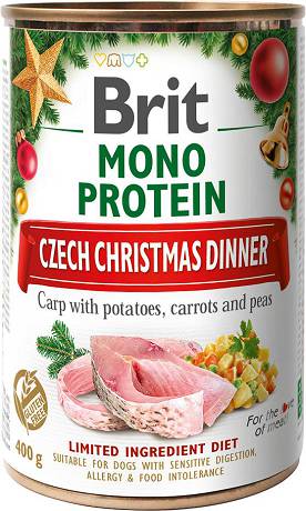 Brit Mono Protein DOG Christmas Carp Karma mokra z karpiem op. 12x400g PAKIET