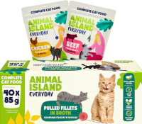 Animal Island Everyday Beef&Chicken in Broth Mokra Karma wołowiną i kurczakiem w rosole dla kota 40x85g