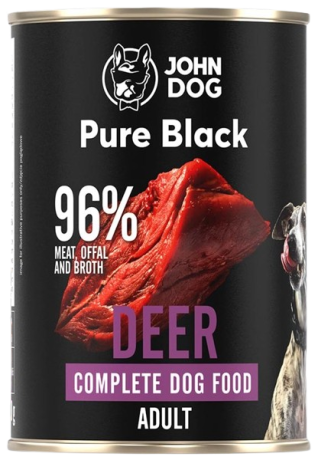 John Dog Adult Pure Black Deer Karma z jeleniem dla psa op. 400g