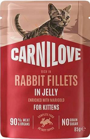 Carnilove CAT Kitten Rabbit Fillets in Jelly Mokra Karma z królikiem 85g