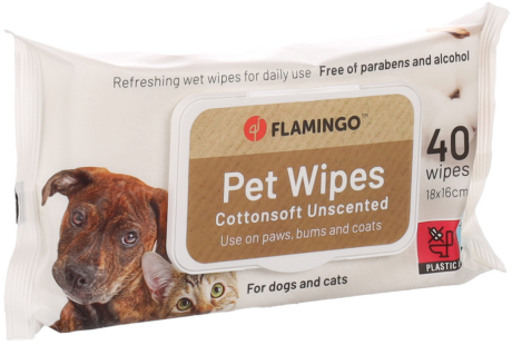 Flamingo Pet Wipes Chusteczki nawilżane Neutralne dla psa i kota op. 40szt.