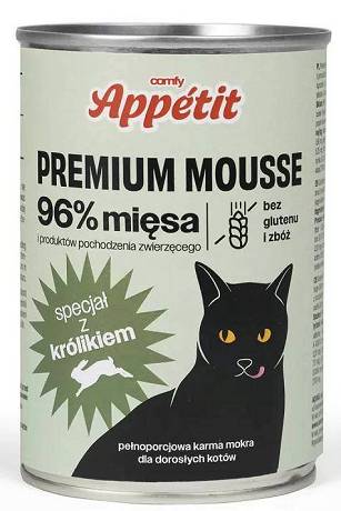 Comfy Appetit Premium Mousse Mokra Karma z królikiem dla kota 400g