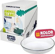 Animal Island Everyday White Fish in Broth Mokra Karma z białą rybą w rosole dla kota 12x85g + Talerzyk GRATIS