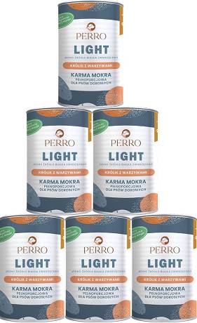 Perro Light Adult Mokra Karma z królikiem i warzywami dla psa 6x400g PAKIET