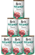 Brit Pate&Meat DOG Adult Venison Karma mokra z dziczyzną op. 6x400g PAKIET