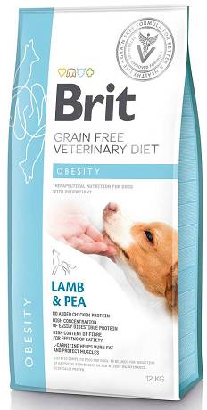 Brit Veterinary Diet DOG Obesity Lamb&Pea Karma sucha z jagnięciną i groszkiem op. 12kg