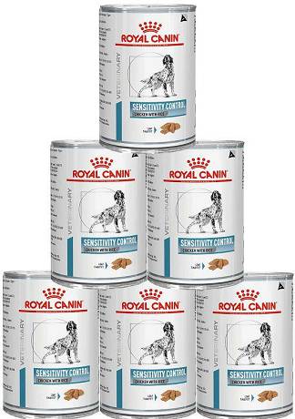 Royal Canin VET DOG Sensitivity Control Chicken&Rice Karma mokra z kurczakiem op. 12x410g PAKIET