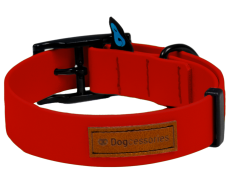 Dogcessories Czerwona Obroża Biothane Zen Classic dla psa rozm. S 19mm/27-31cm