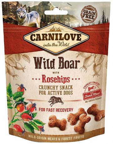 Carnilove Crunchy Wild Boar with rosehips Przysmak z dziczyzna i dziką różą dla psa op.  200g