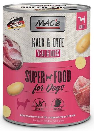 Mac's DOG Adult Mokra karma z cielęciną i kaczką 800g