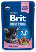 Brit Premium CAT with White Fish for Kittens Karma mokra z białymi rybami op.100g 