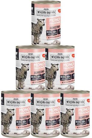 Wiejska Zagroda CAT Adult Monobiałkowa Karma mokra z jagnięciną op. 12x400g PAKIET