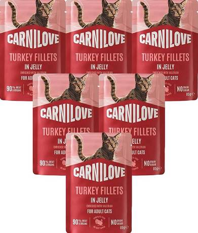 Carnilove CAT Turkey Fillets in Jelly Mokra Karma z indykiem 12x85g PAKIET