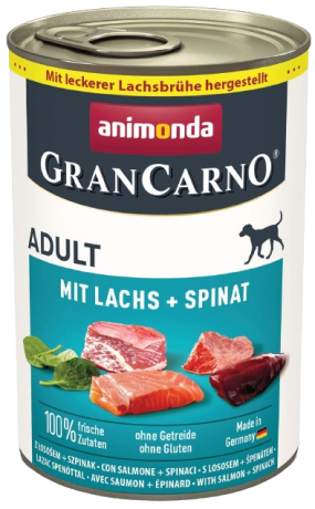 Animonda GranCarno DOG Adult Karma mokra z łososiem i szpinakiem op. 6x400g PAKIET