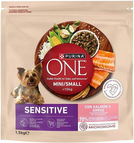Purina One Sensitive DOG Adult Mini/Small Karma sucha z łososiem 1.5kg
