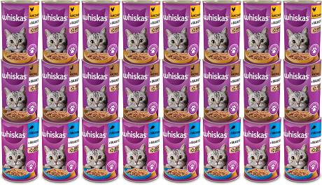 Whiskas CAT Adult Karma mokra w galaretce Pakiet Degustacyjny op. 24x400g PAKIET