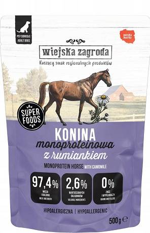 Wiejska Zagroda Mono Mokra Karma z koniną dla psa 500g