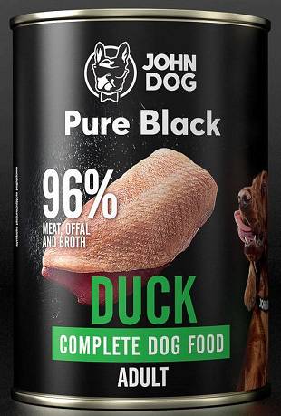 John Dog Adult Pure Black Duck Karma z kaczką dla psa op. 400g