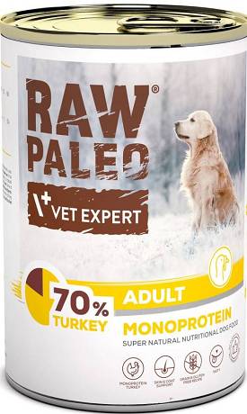 VetExpert Raw Paleo Monoprotein Adult Turkey Mokra Karma z indykiem dla psa 400g