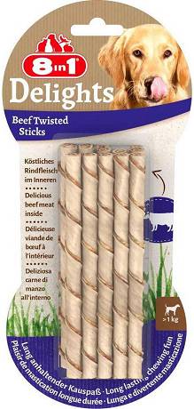 8in1 Delights Beef Twisted Sticks Gryzak dla psa op. 55g