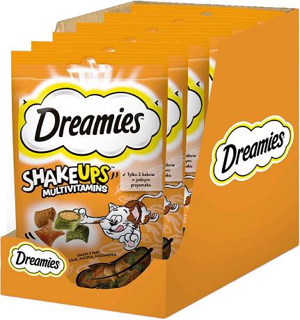 Dreamies Shake Ups Multivitamins Przysmak z kurczakiem, kaczką i kocimiętką dla kota op. 6x55g OPAKOWANIE ZBIORCZE