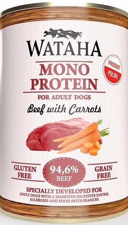 Wataha Mono Adult Beef with Carrots Mokra Karma z wołowiną i marchewką dla psa 400g