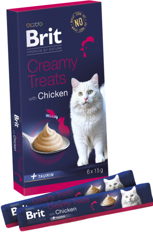 Brit Premium Creamy Treats with Chicken Przysmak z kurczakiem dla kota 6x15g