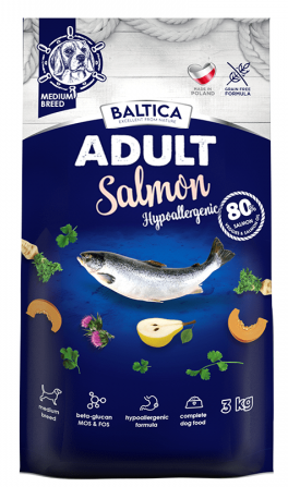 Baltica DOG Hypoallergenic Adult Medium Salmon Karma sucha z łososiem op. 3kg