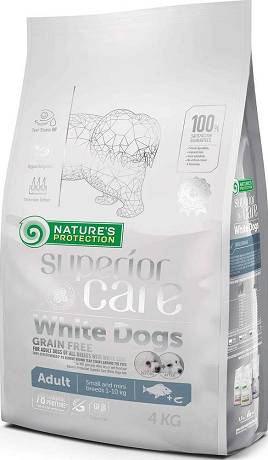 Nature's Protection Adult Small Superior Care White Dogs Fish Sucha Karma z rybą dla psa z białą sierścią 1.5kg