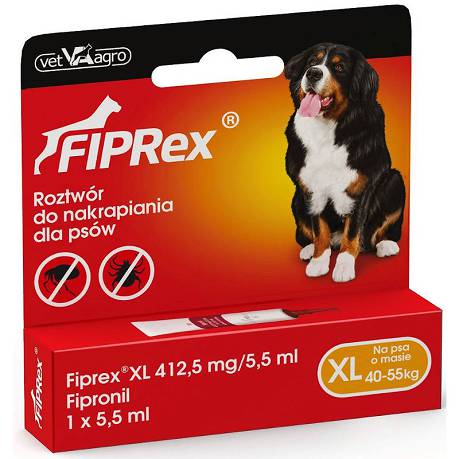Fiprex Spot On Krople dla psa od 40-55kg rozm. XL [Data ważności: 03.05.2024]